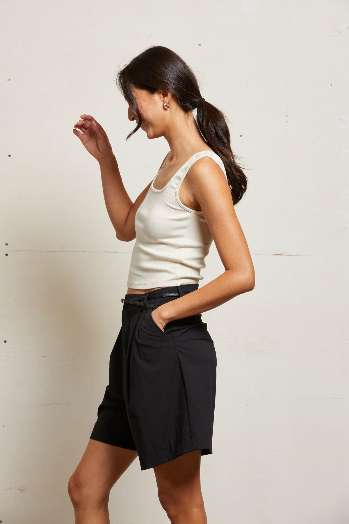 Perfect White Tee Kaitlyn Luxe Tank in sugar
