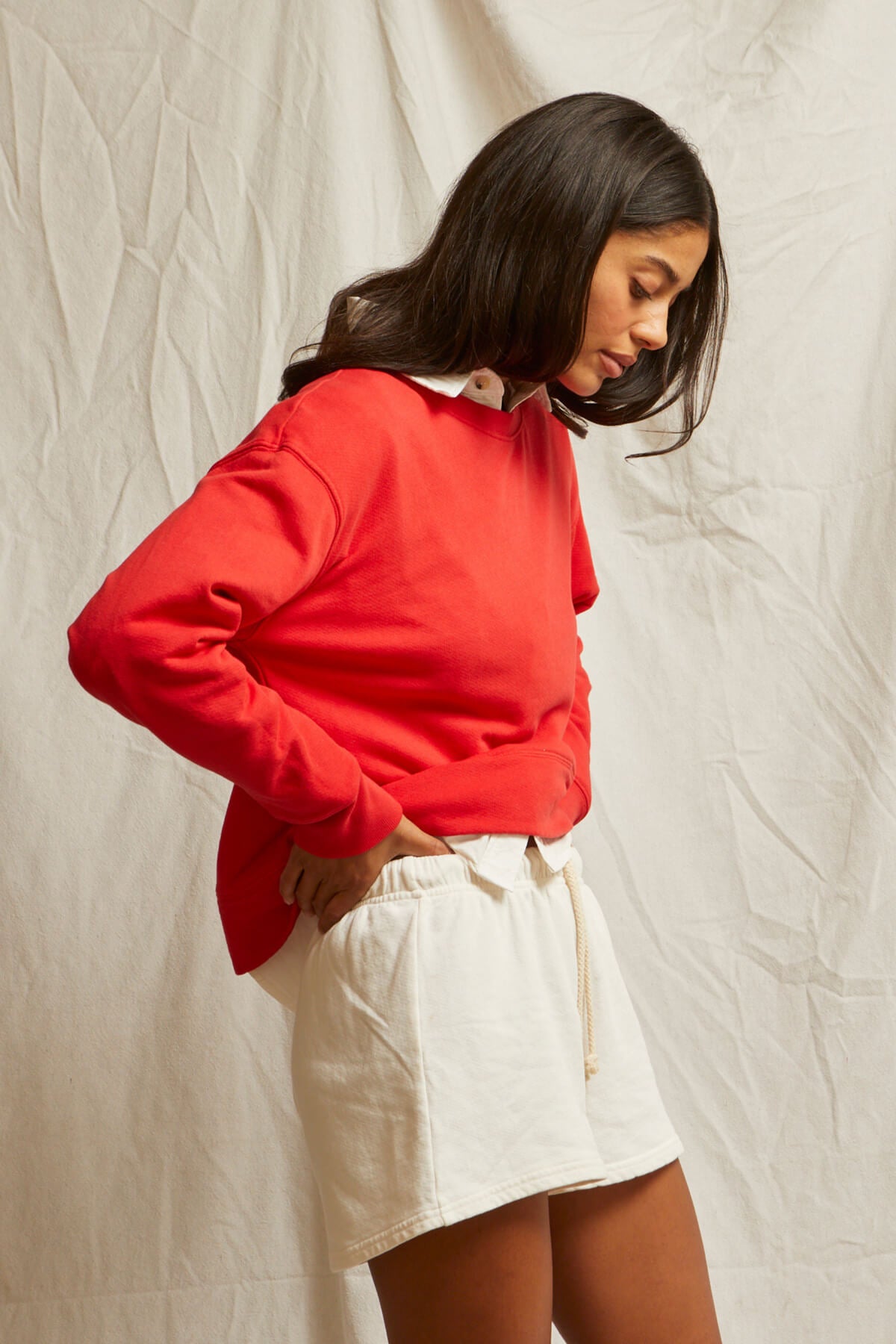 Perfect white Tee layla short in bright ivory