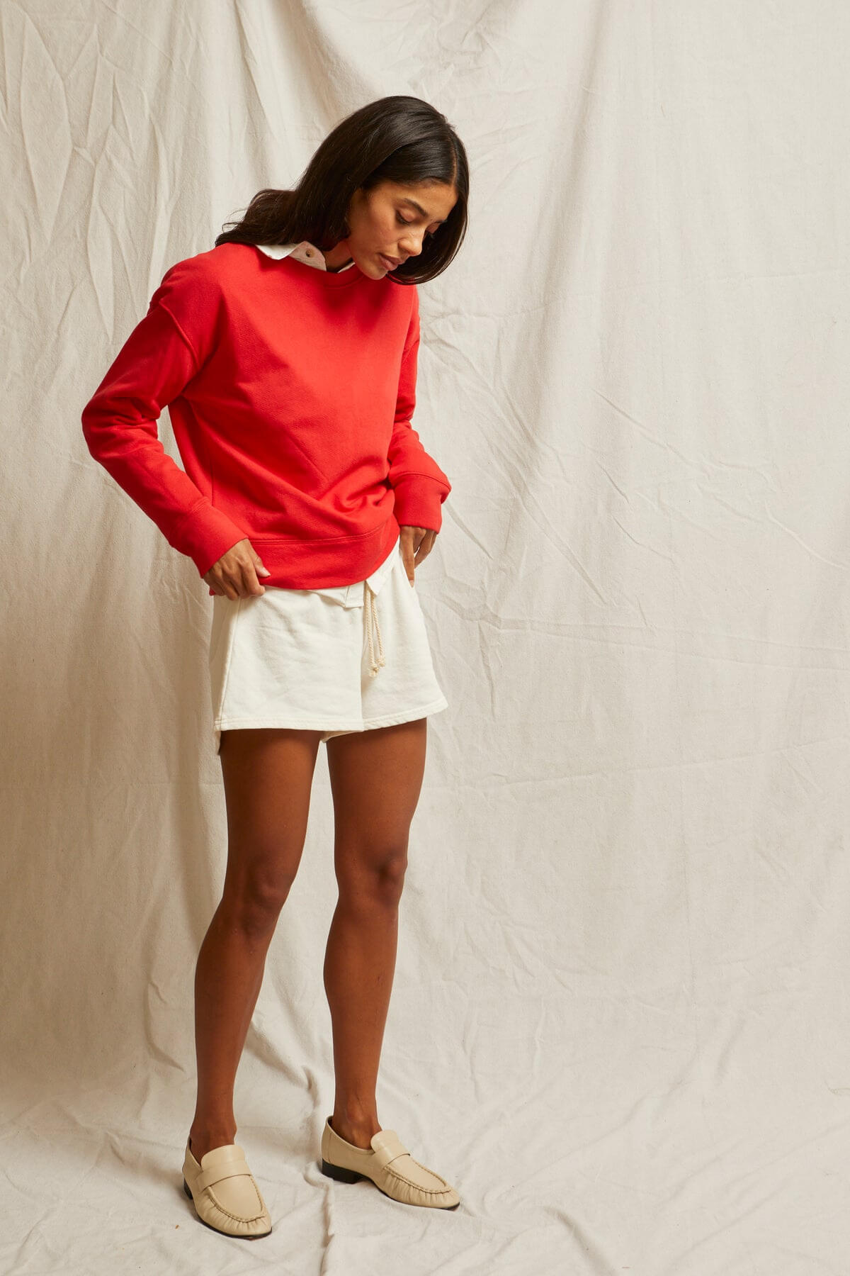 Perfect white Tee layla short in bright ivory