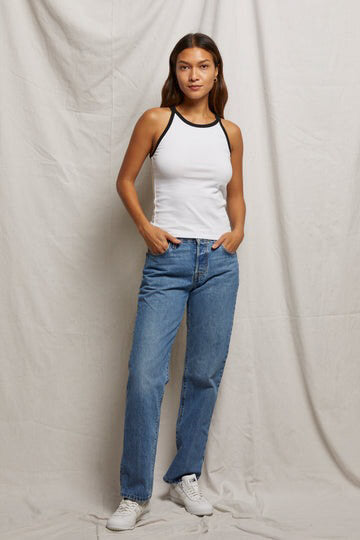 Perfect White Tee Shae tank in white true black