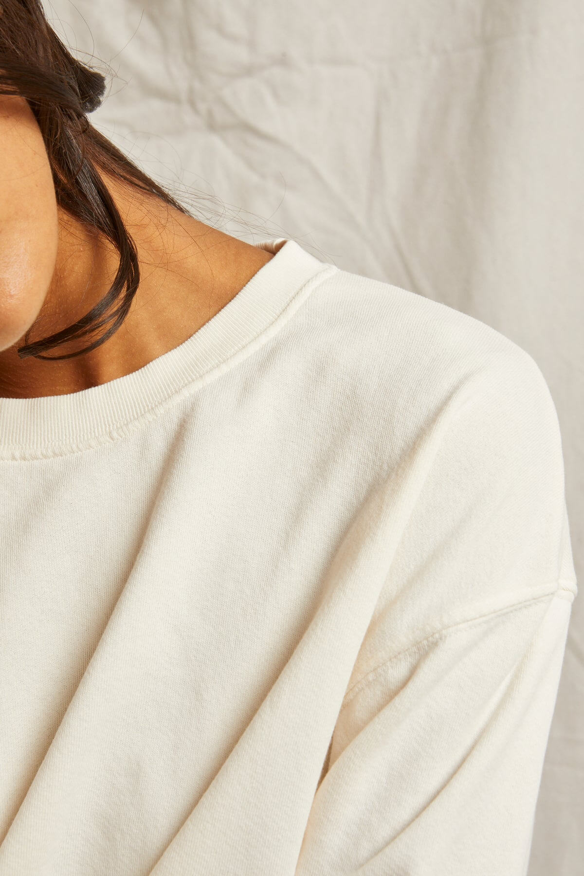 Perfect White Tee Tyler sweatshirt in bright ivory