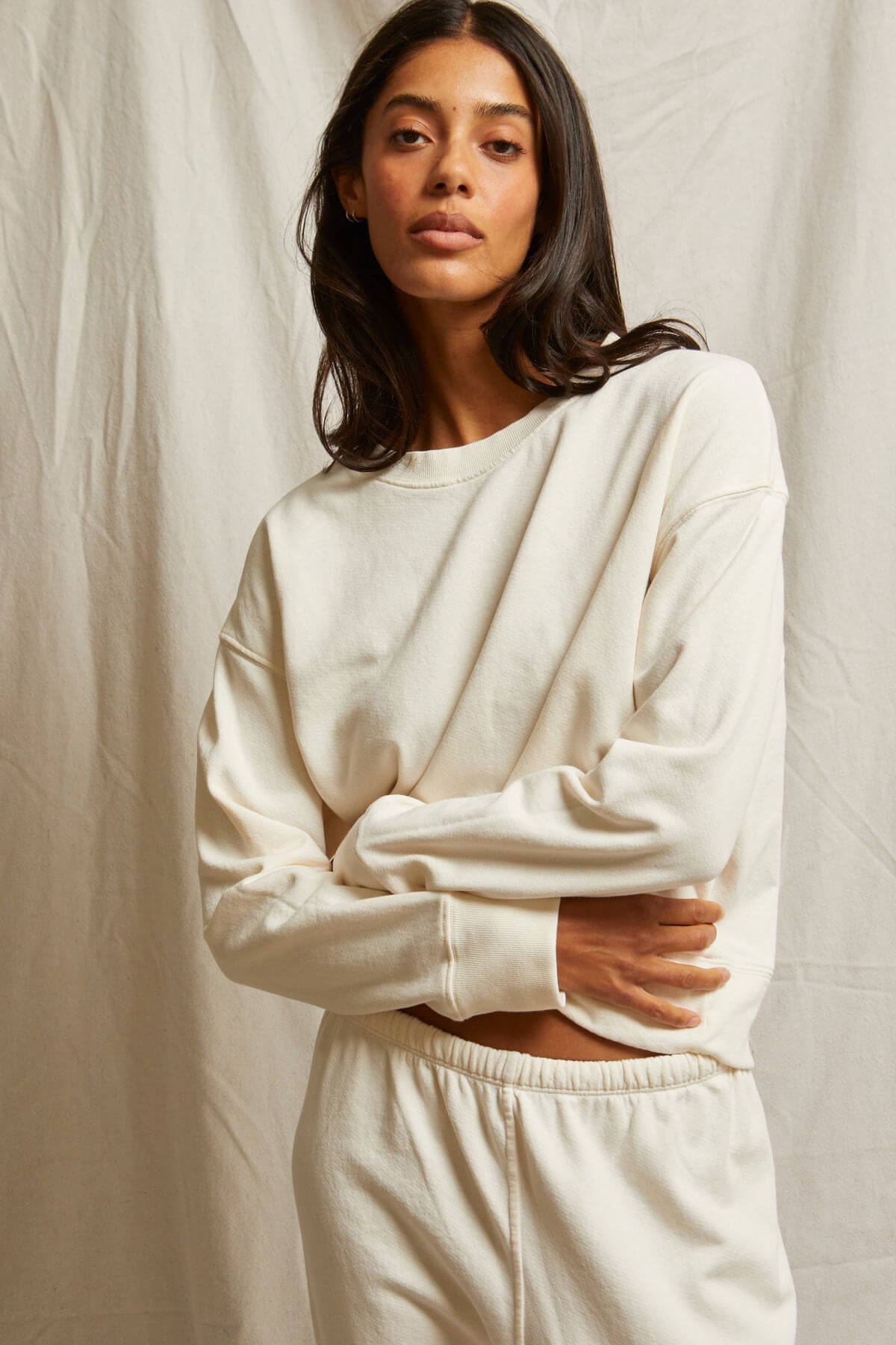 Perfect White Tee Tyler sweatshirt in bright ivory