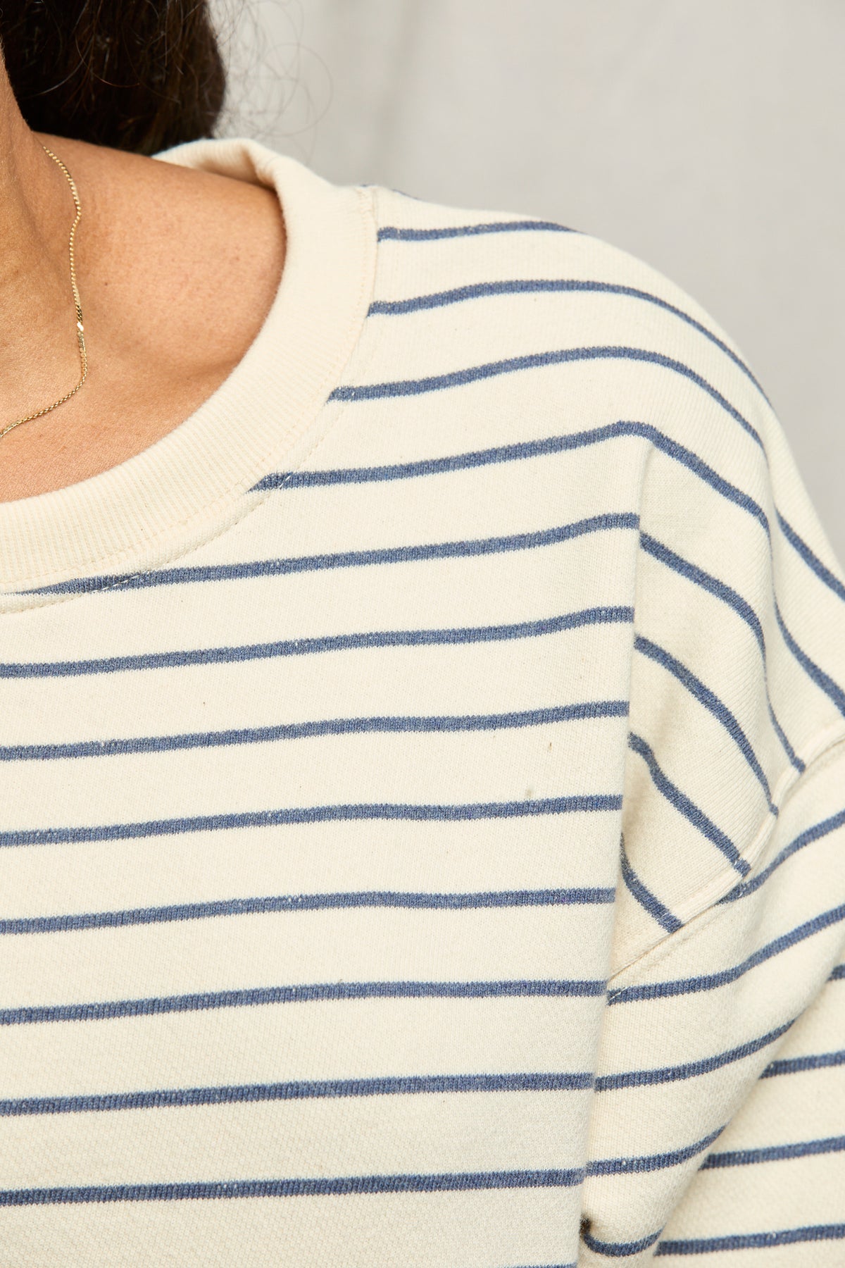 Perfect White Tee Tyler Sweatshirt in natural night stripe