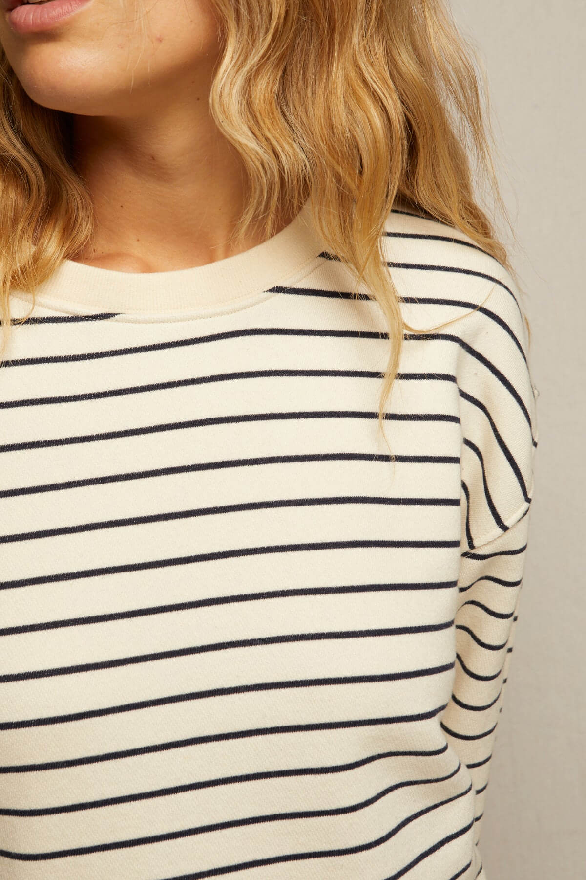 Perfect White Tee Tyler sweatshirt in navy stripe