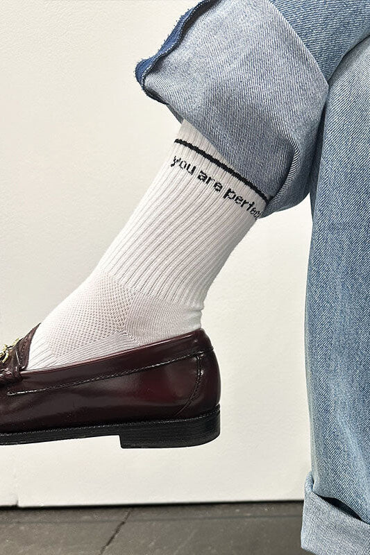 Perfect White Tee You Are Perfect Socks