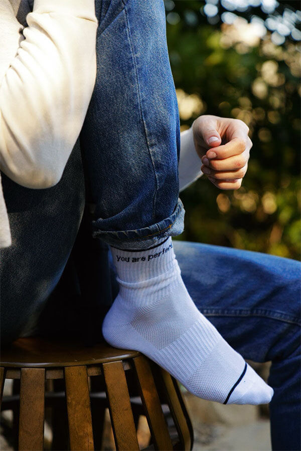 Perfect White Tee You Are Perfect Socks