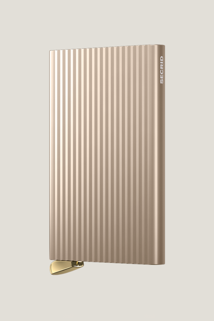 SEcrid aluminum cardholder in fluted cashmere