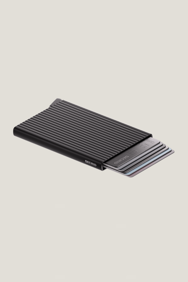 SEcrid aluminum cardholder in fluted black