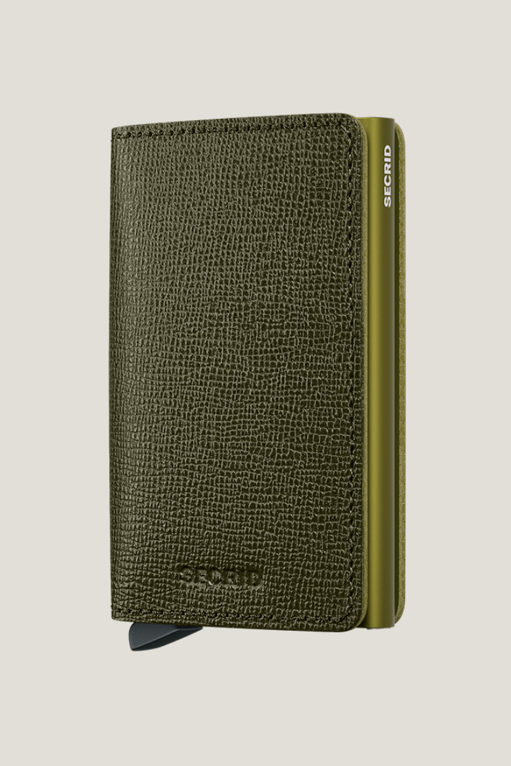 SEcrid slim wallet in crisple kelp