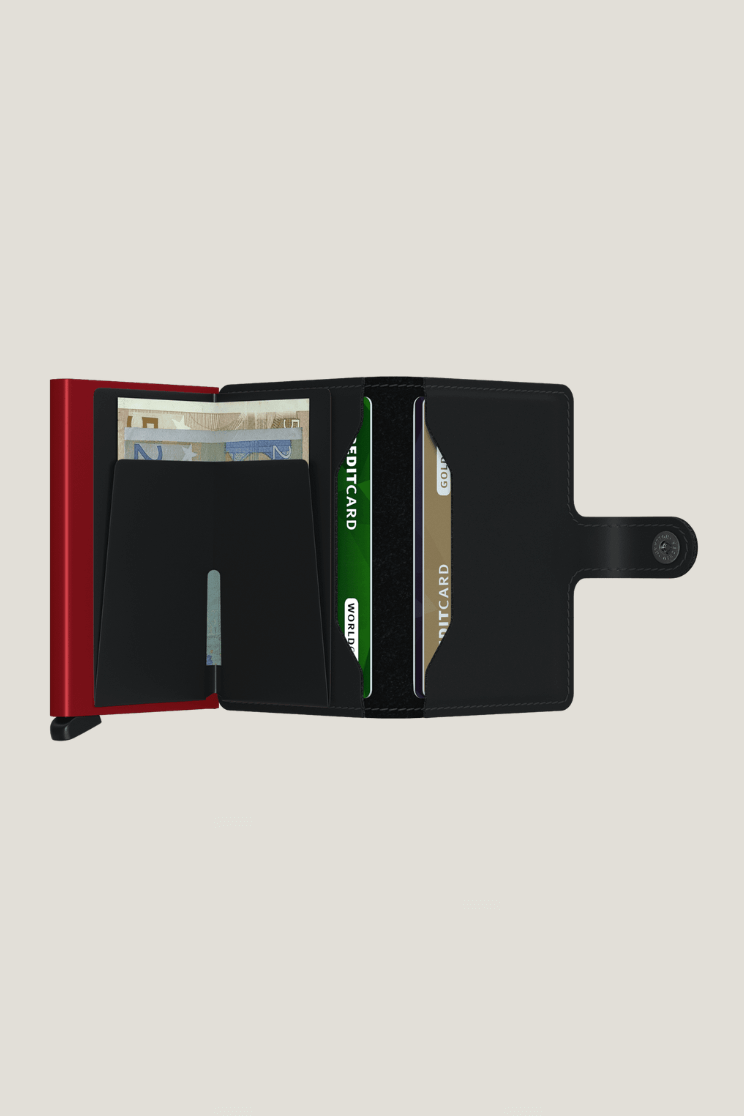 SEcrid mini wallet in black and red