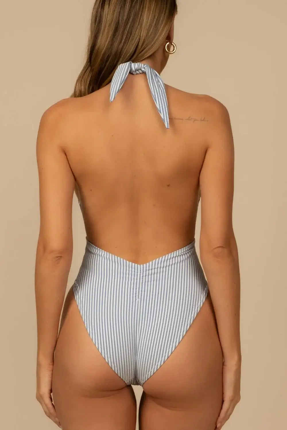 Montce open back halter one piece