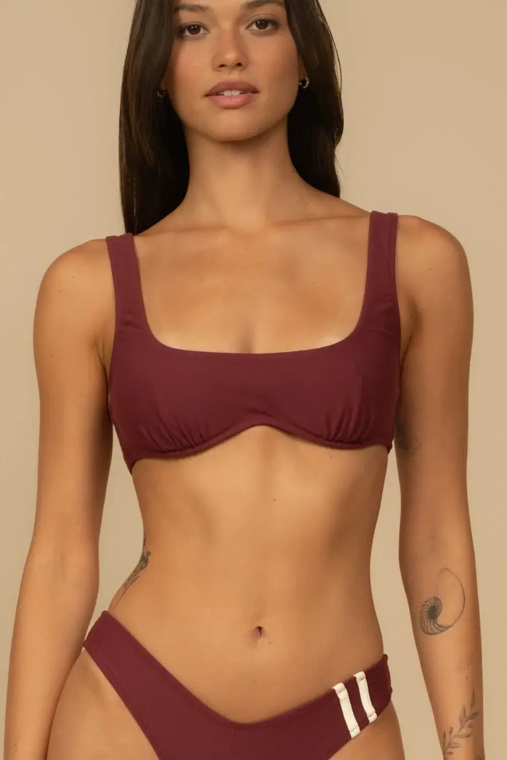 Montce Kaia Bikini Top in Maroon