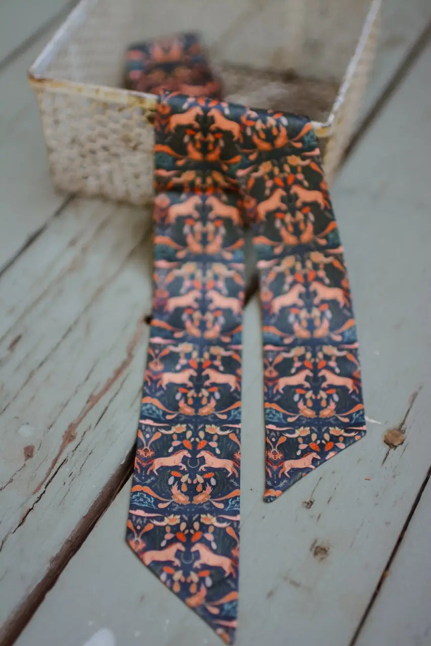 Polyester silk blend twilly