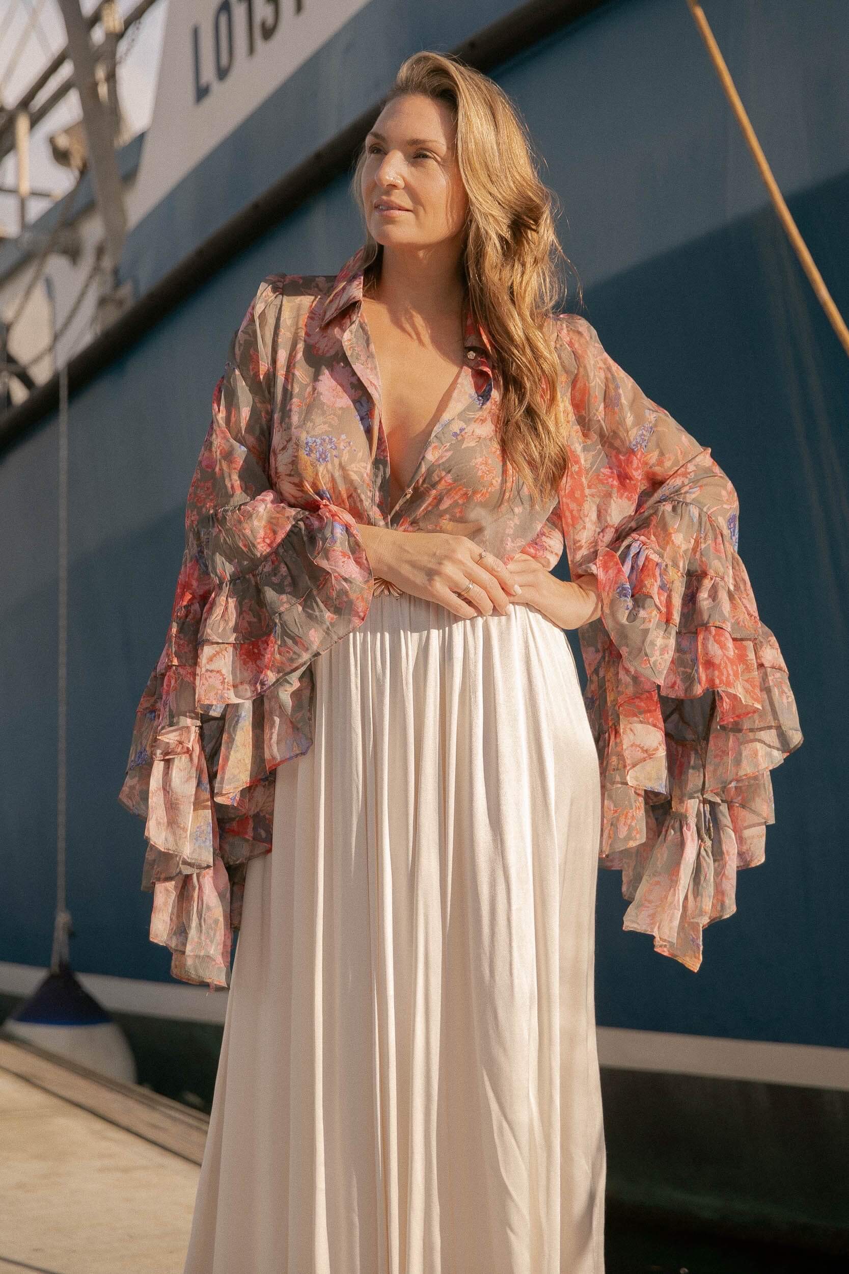 Womens ruffle blouse