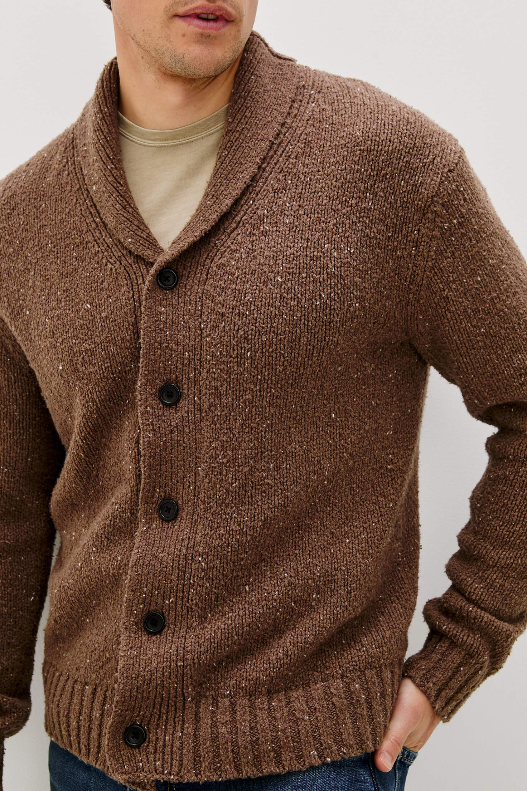 Rails Corden Cardigan in chestnut speckle