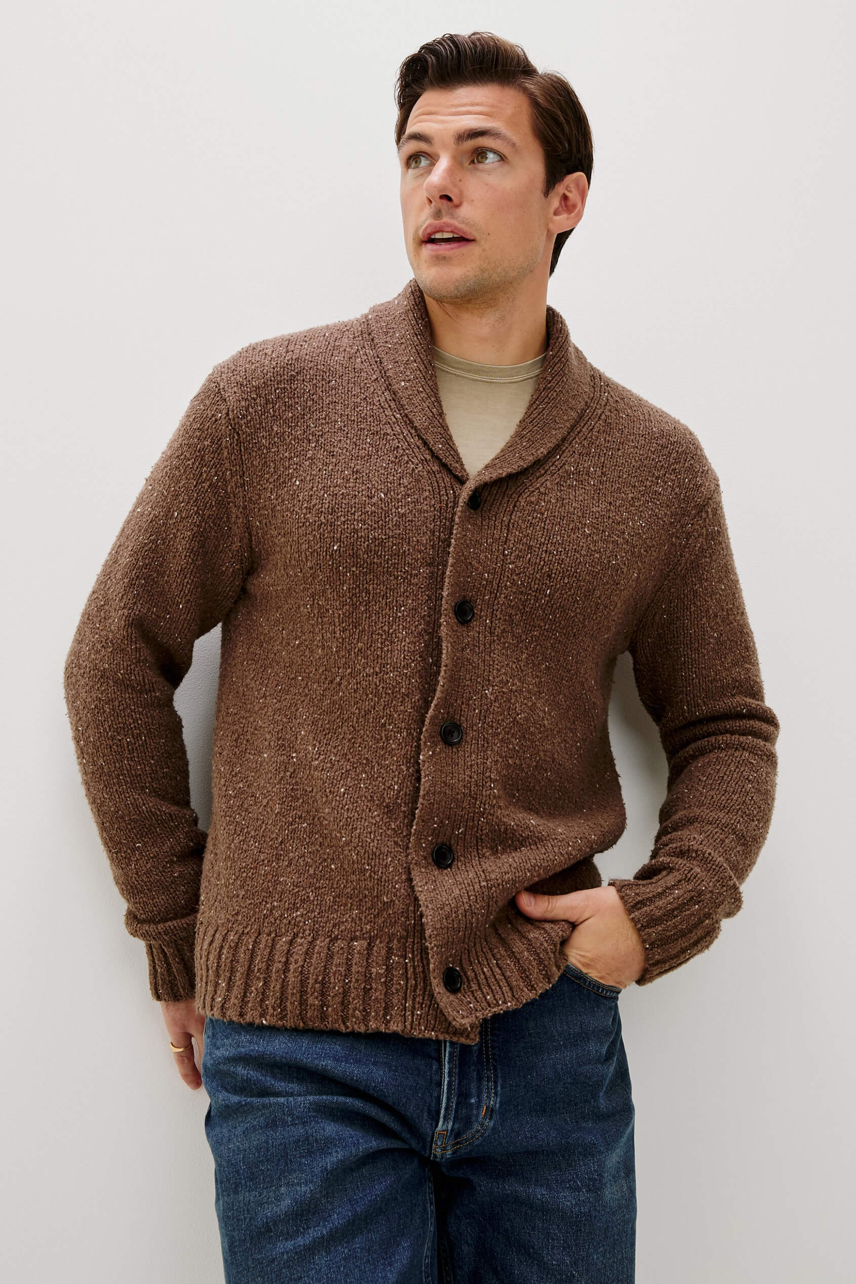 Rails Corden Cardigan in chestnut speckle