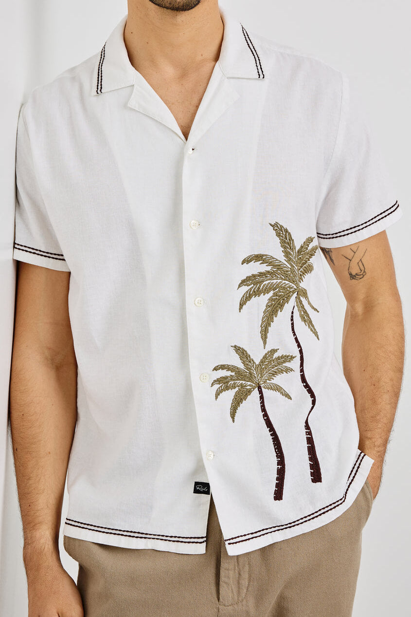 Rails Gibson Shirt in white brown palm
