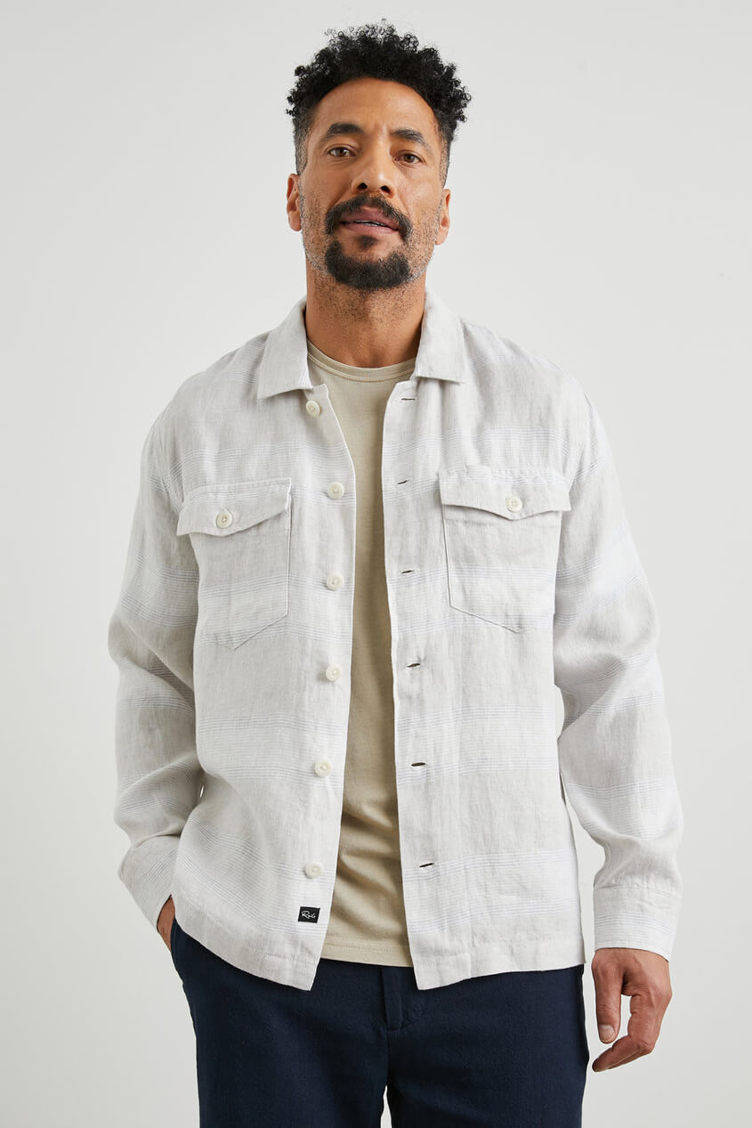 Rails Kerouac Shirt in wicker graphite stripe