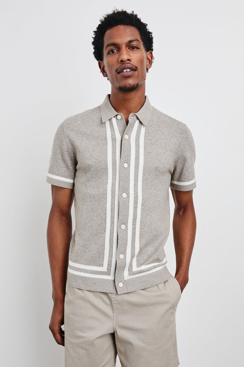 Rails leo shirt in oat grey