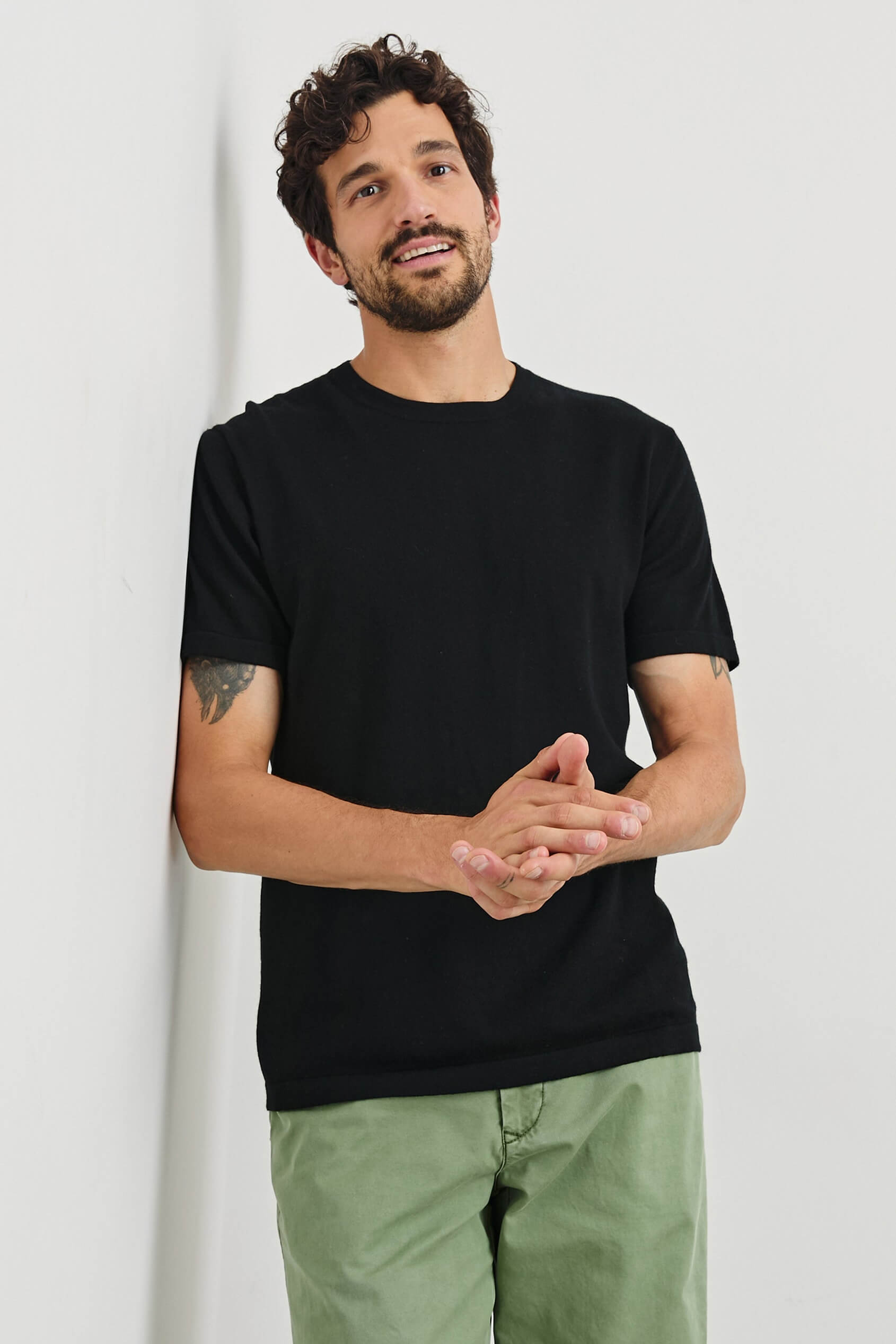 Rails Mason Cotton Cashmere Tee in black