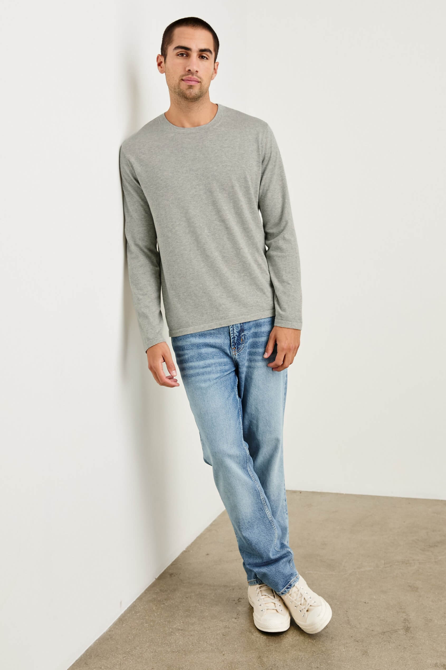 Rails Quentin Cashmere Long Sleeve in heather grey