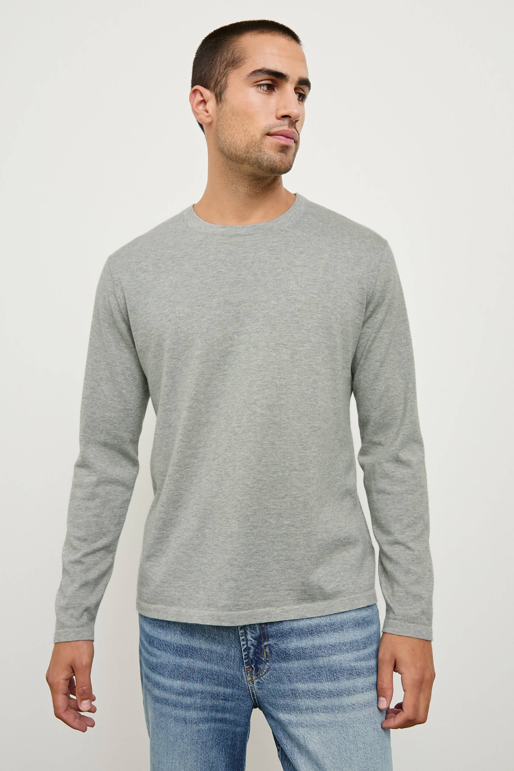 Rails Quentin Cashmere Long Sleeve in heather grey
