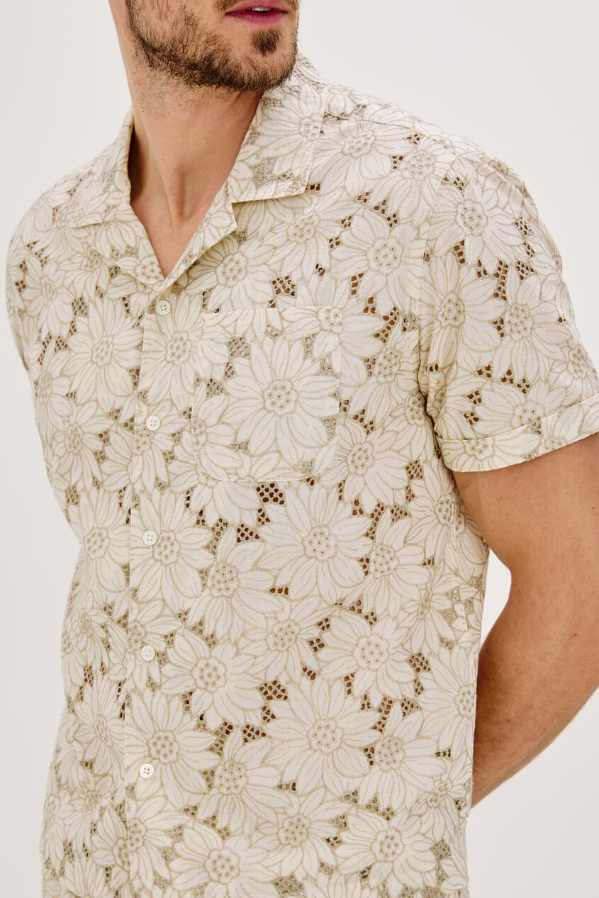 Rails Tyler Shirt in khaki white sunflower