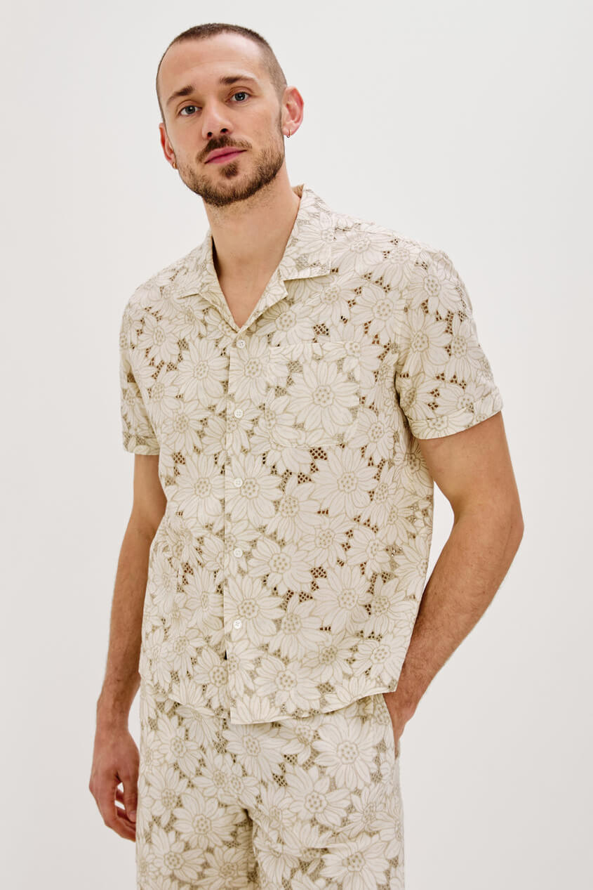 Rails Tyler Shirt in khaki white sunflower