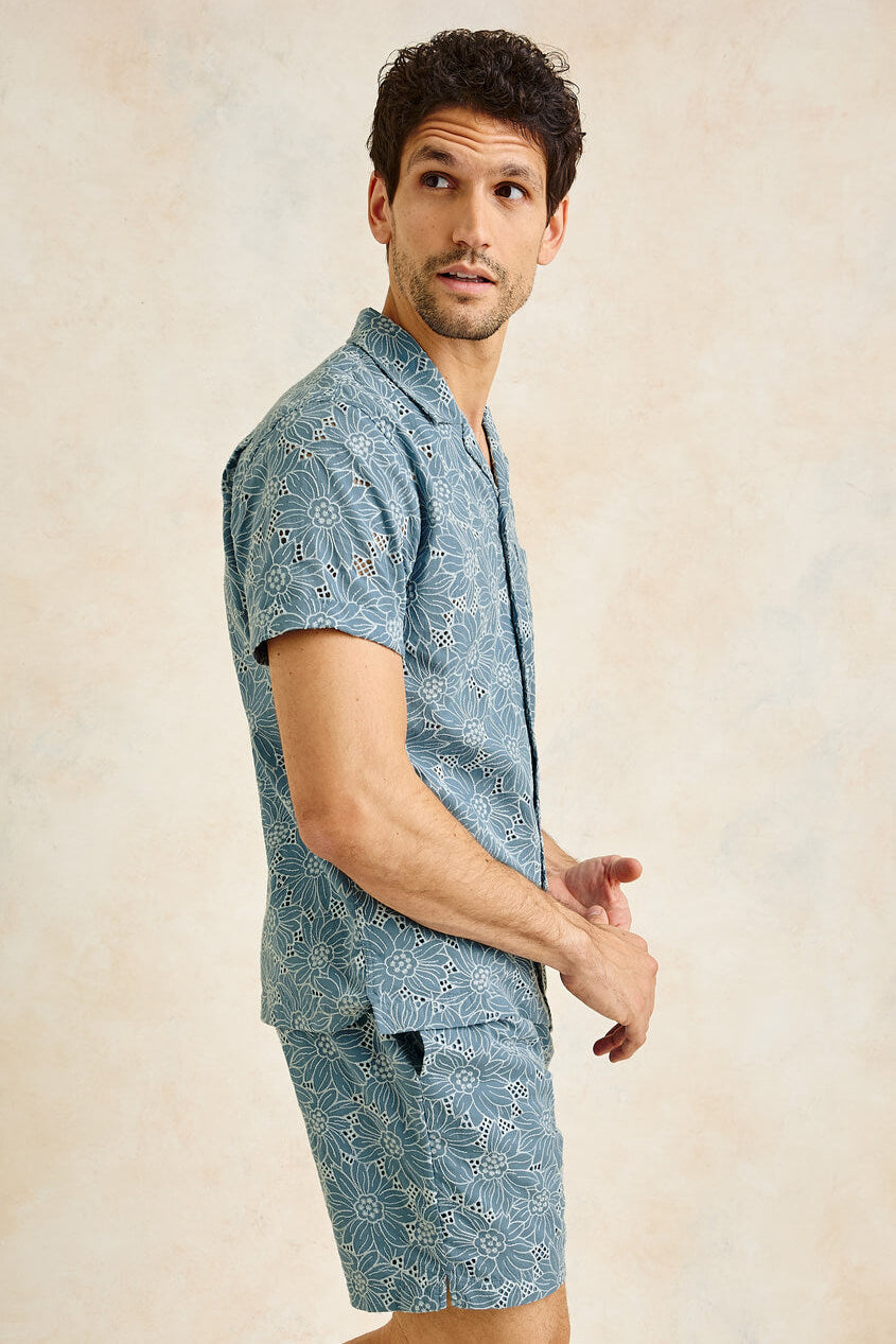 Rails Tyler shirt in multi blue sunflower