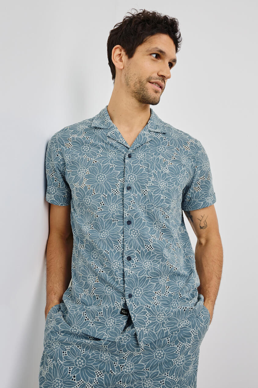 Rails Tyler shirt in multi blue sunflower