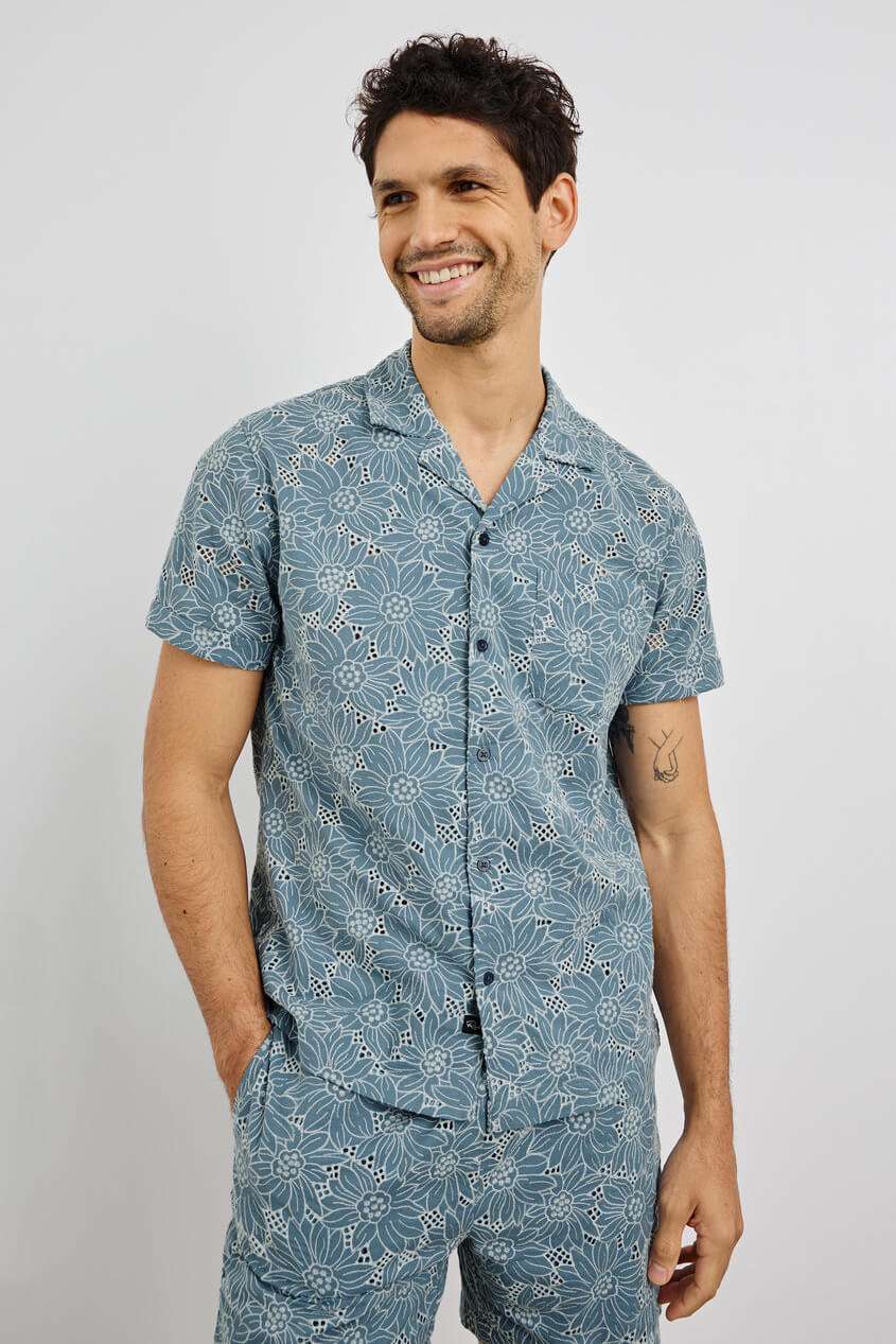Rails Tyler shirt in multi blue sunflower