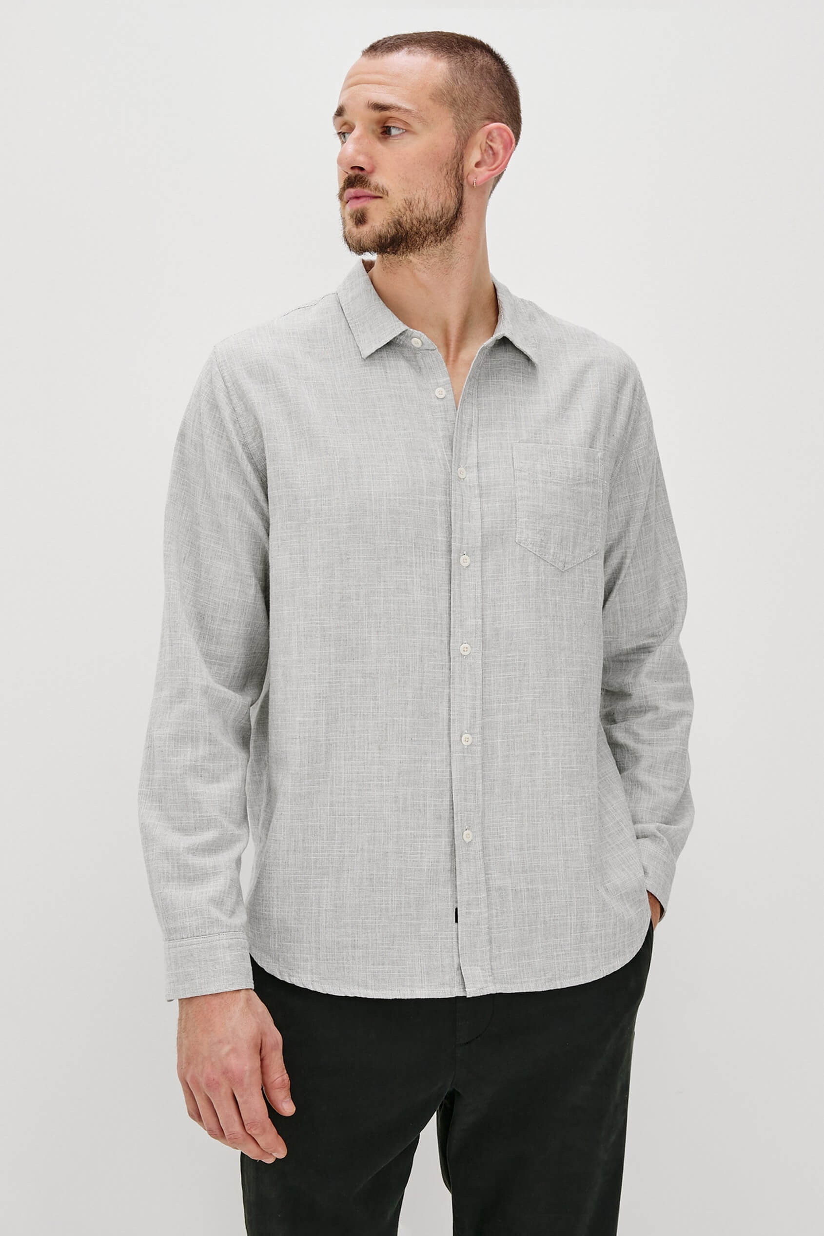 Rails Wyatt Shirt in platinum etch