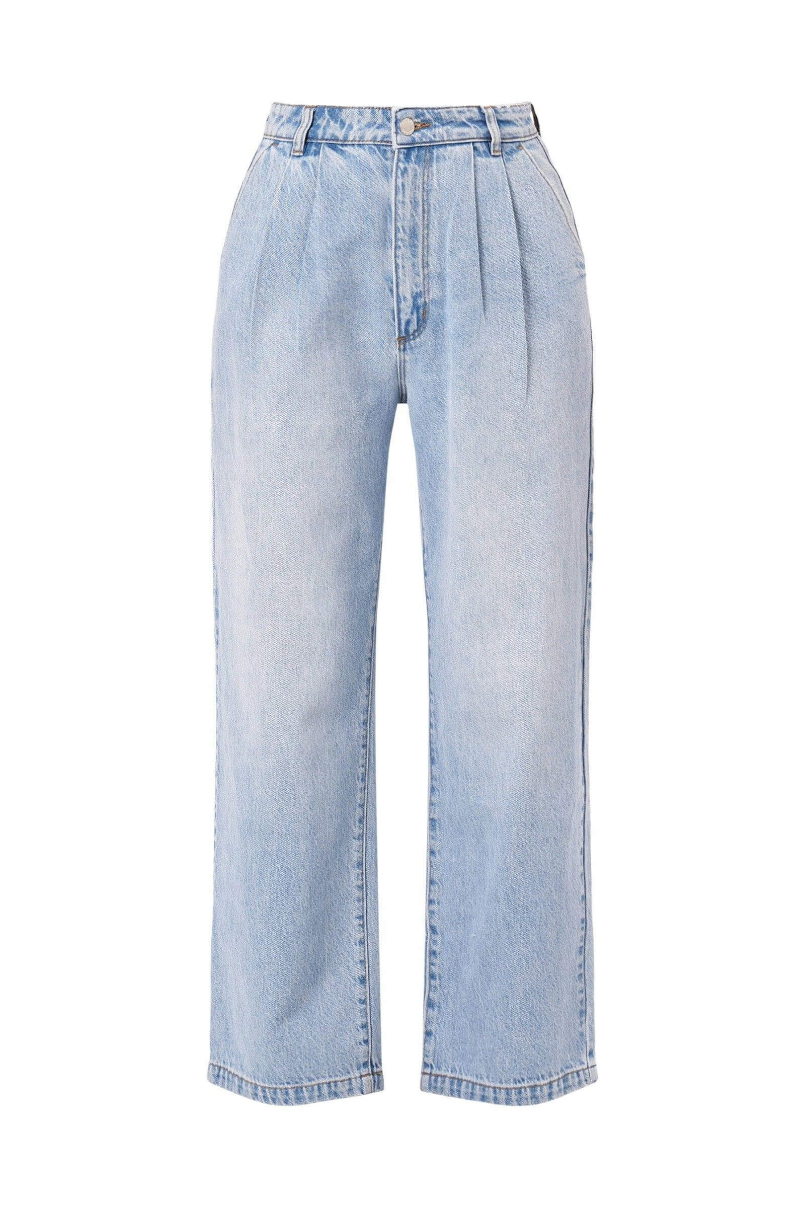Rolla's Chloe pleated denim in light blue
