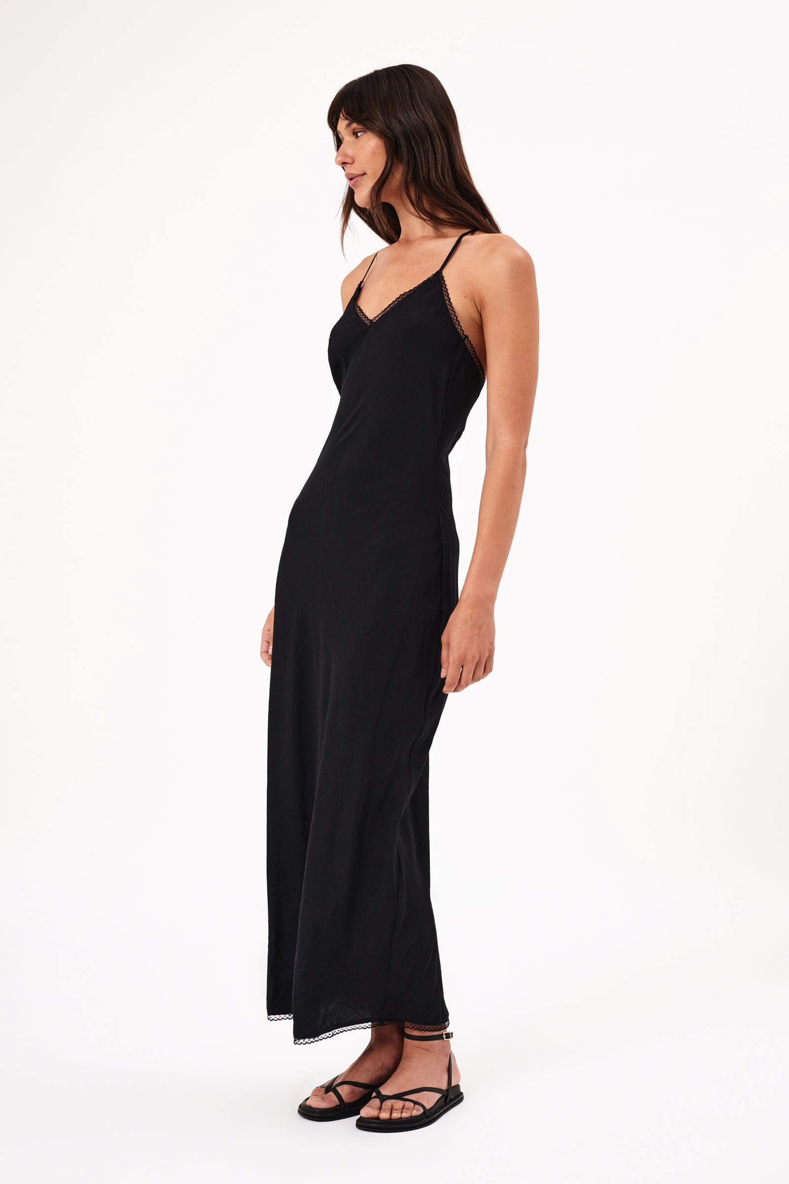 Rolla's Jeans margaux bamboo slip dress in black