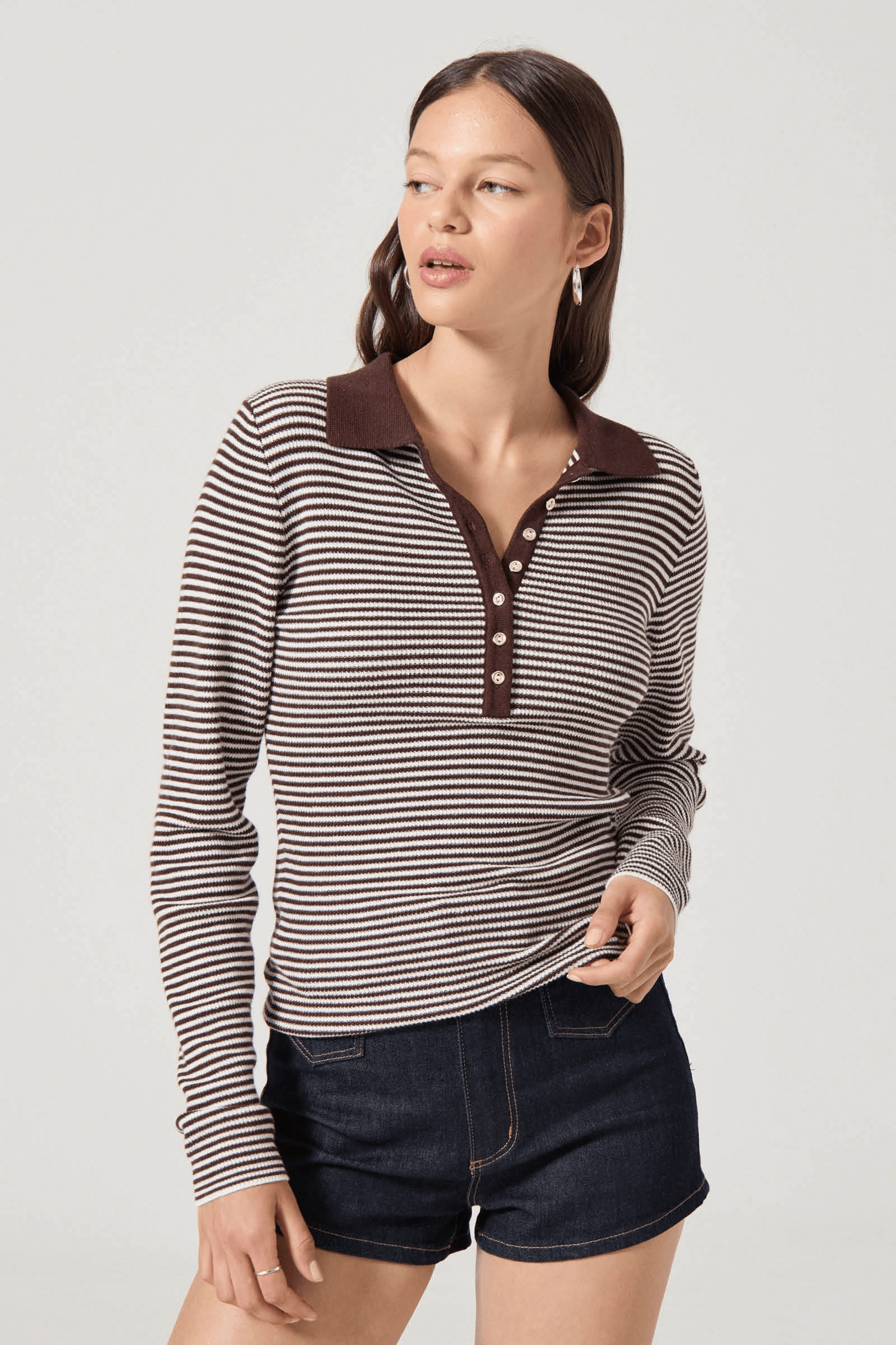 Rolla's Lady Knit top in chocolate
