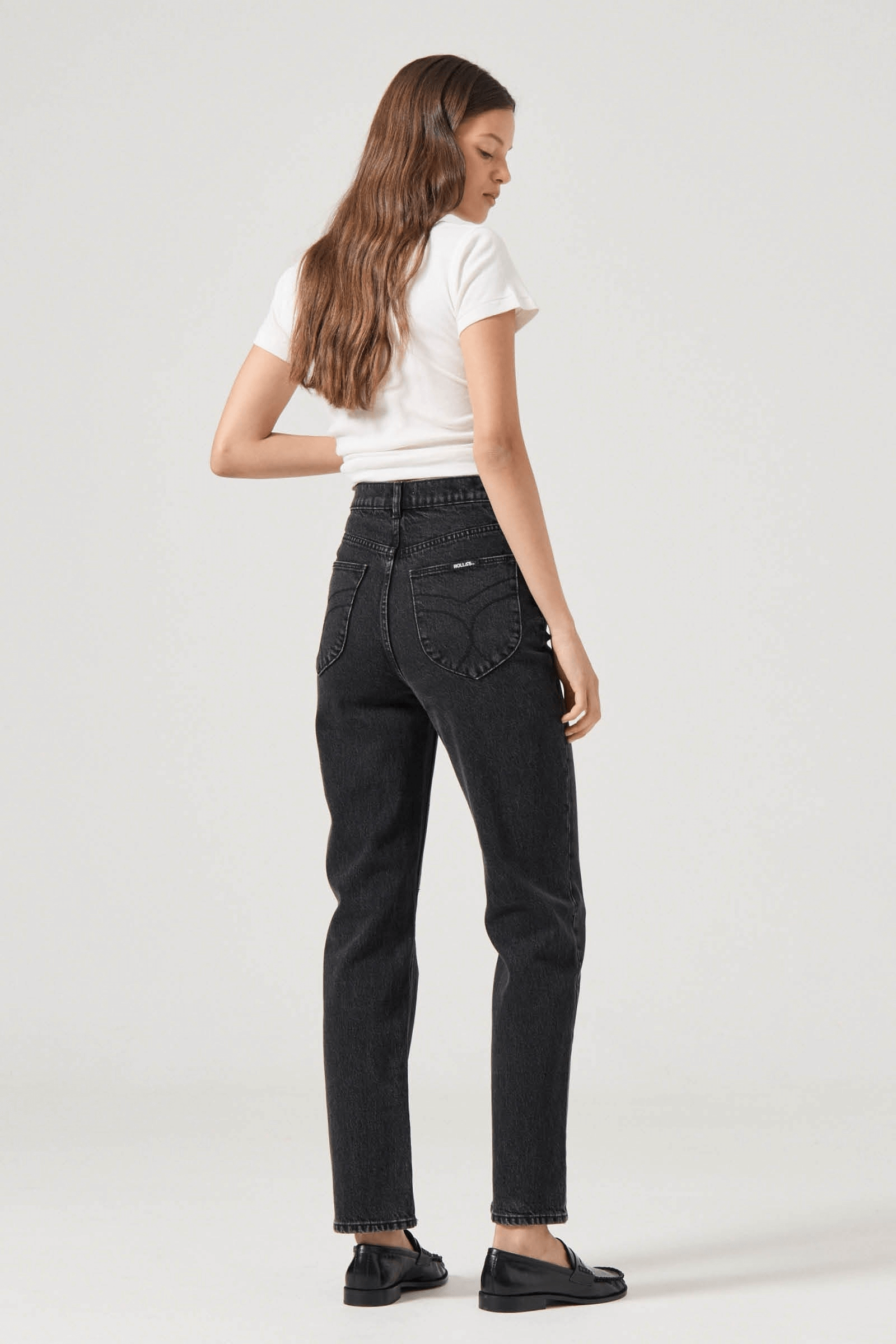 Rollas Loulou Straight Jean in black sand
