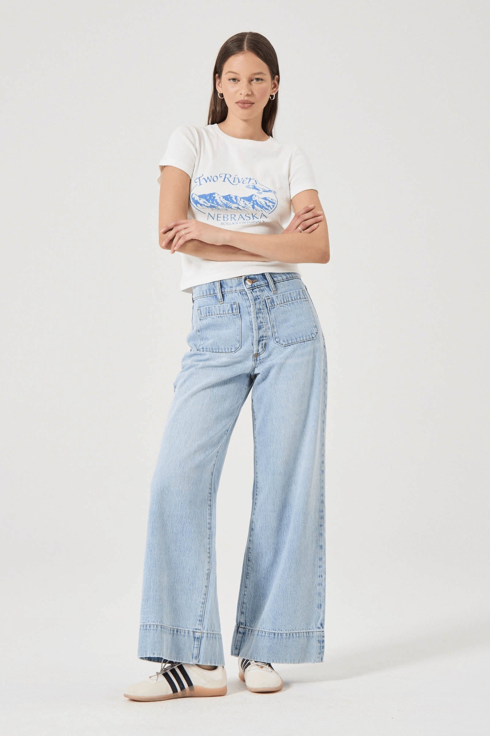Rolla's Relaxed Sailor Long Jean in breezy blue