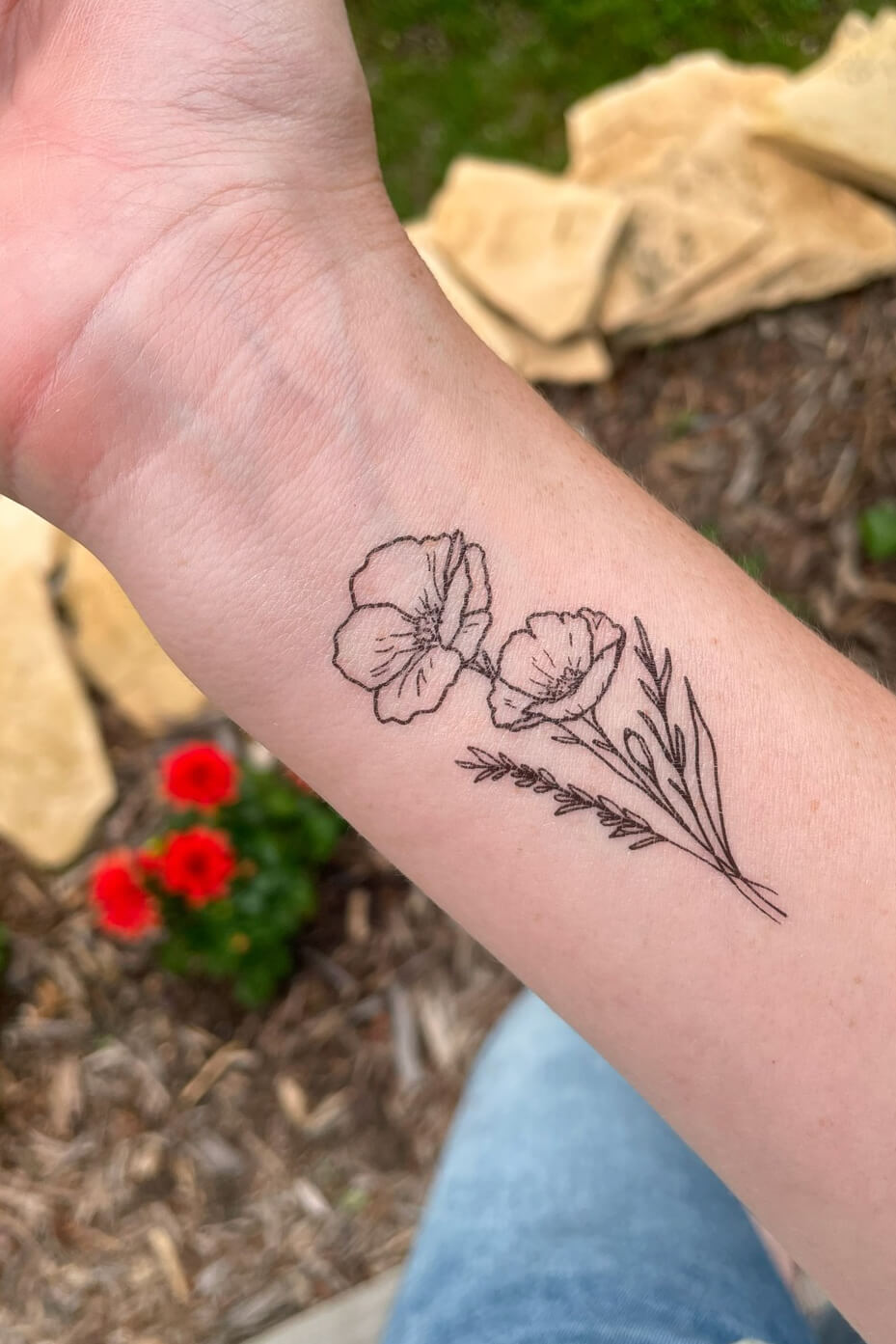 Saint & Company Golden Poppy Tattoo