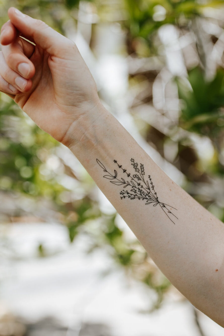 Saint & Company handpicked florals tattoo