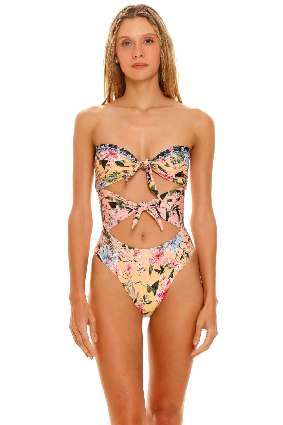 tropical floral one piece swim