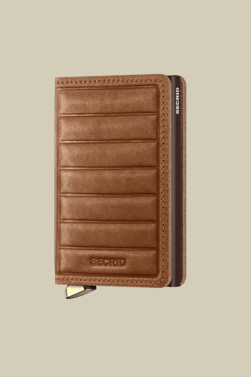 Secrid premium slim wallet in emboss lines cognac