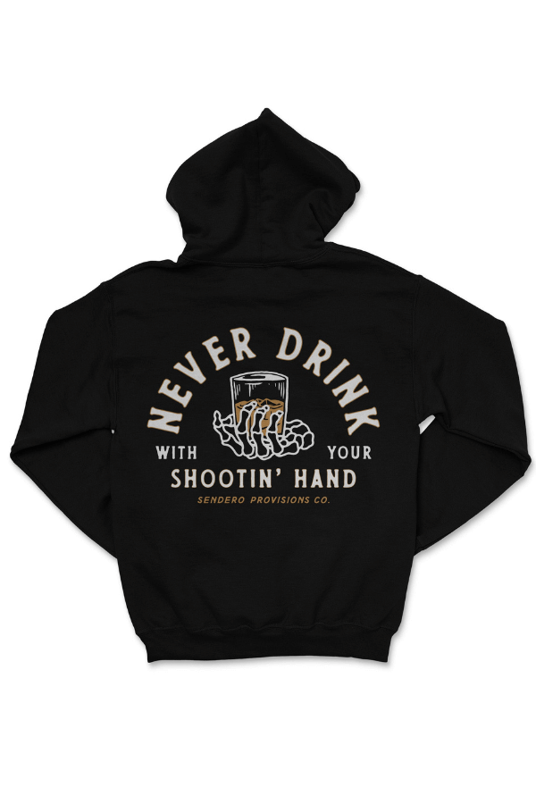 Sendero Shootin Hand Hoodie in black