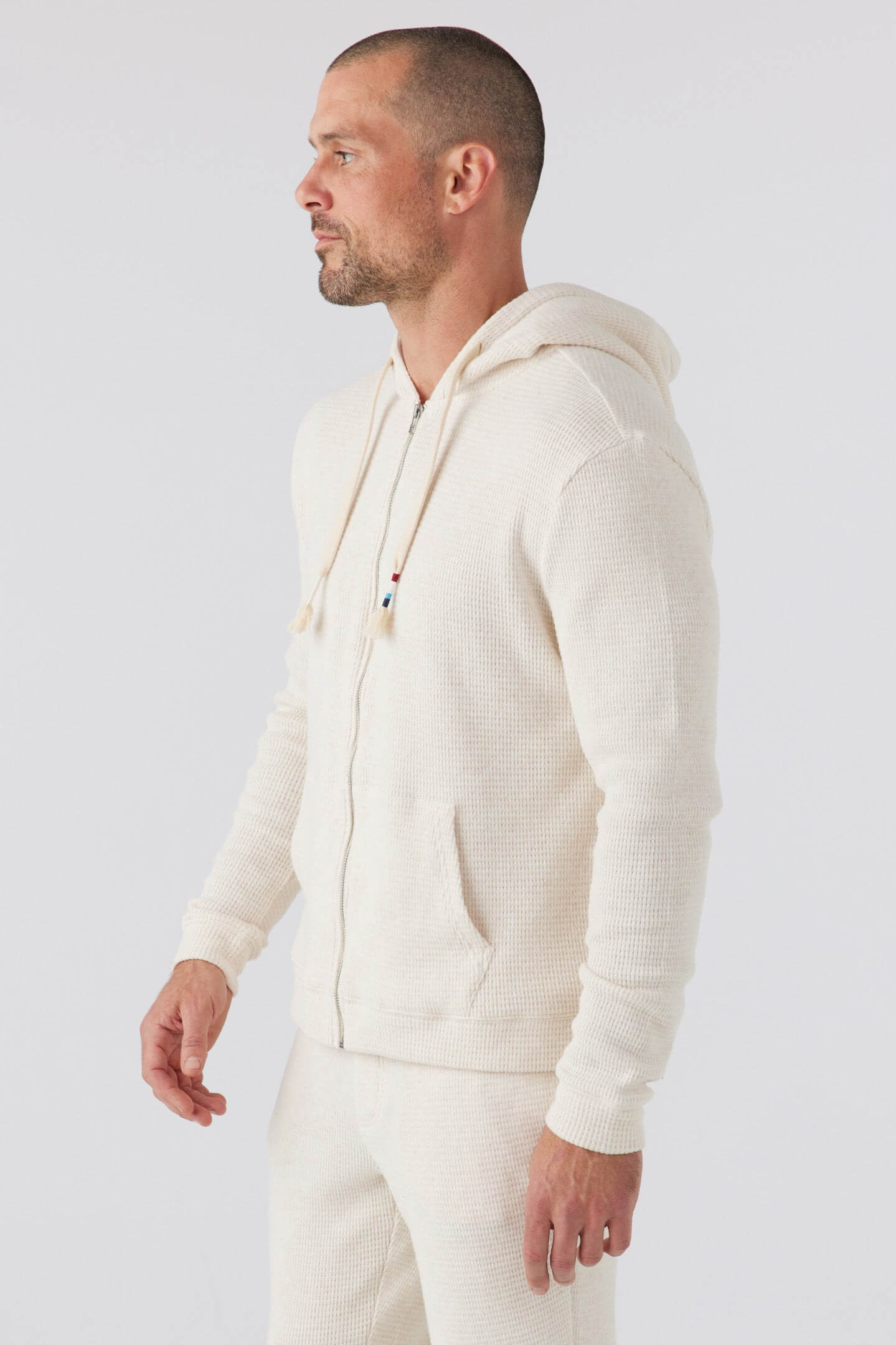 Sol Angeles Marr thermal hoodie in oatmeal
