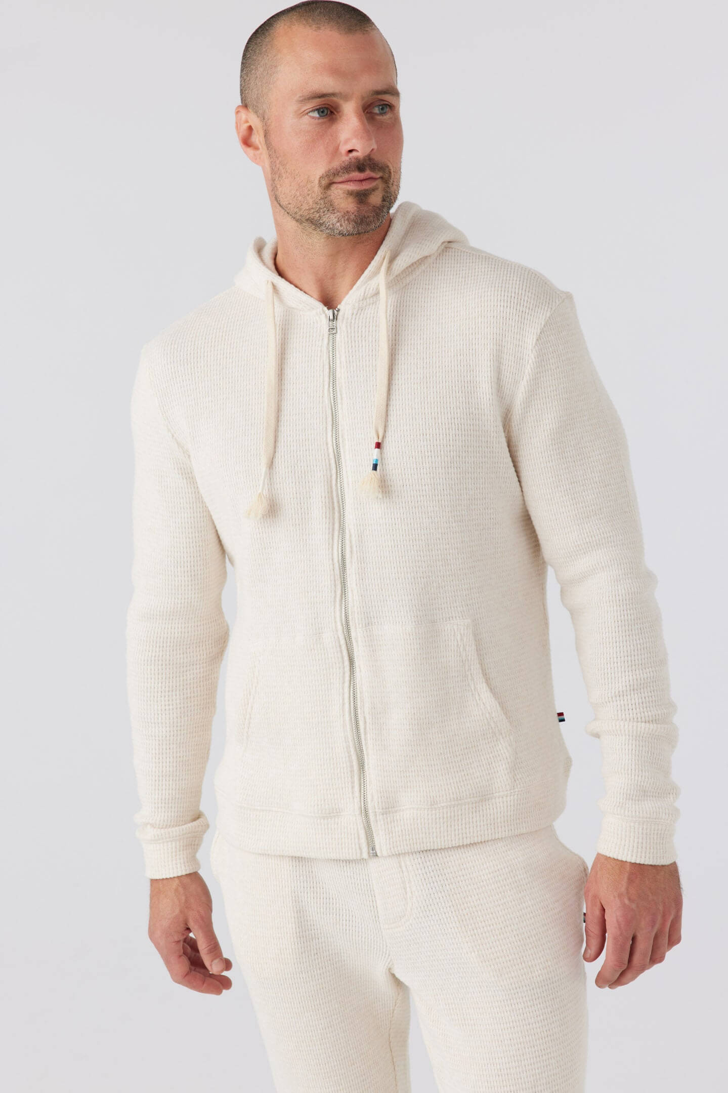 Sol Angeles Marr thermal hoodie in oatmeal