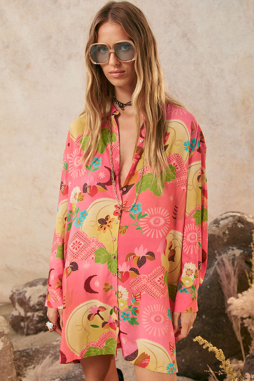 Spell Libertine Shirt Dress in cayenne