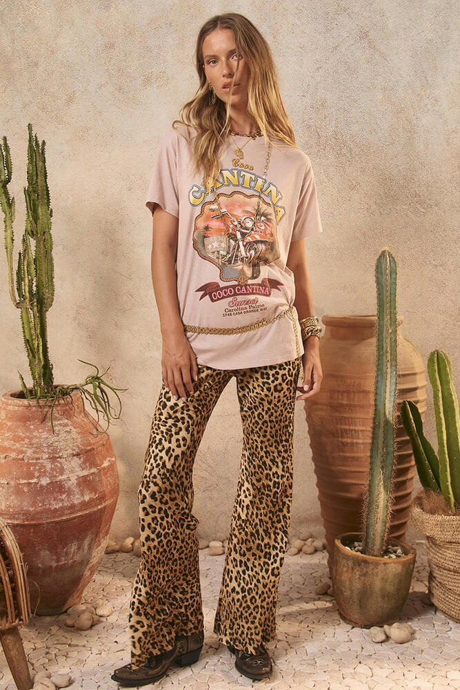 Spell Samantha bias pant in vintage leopard