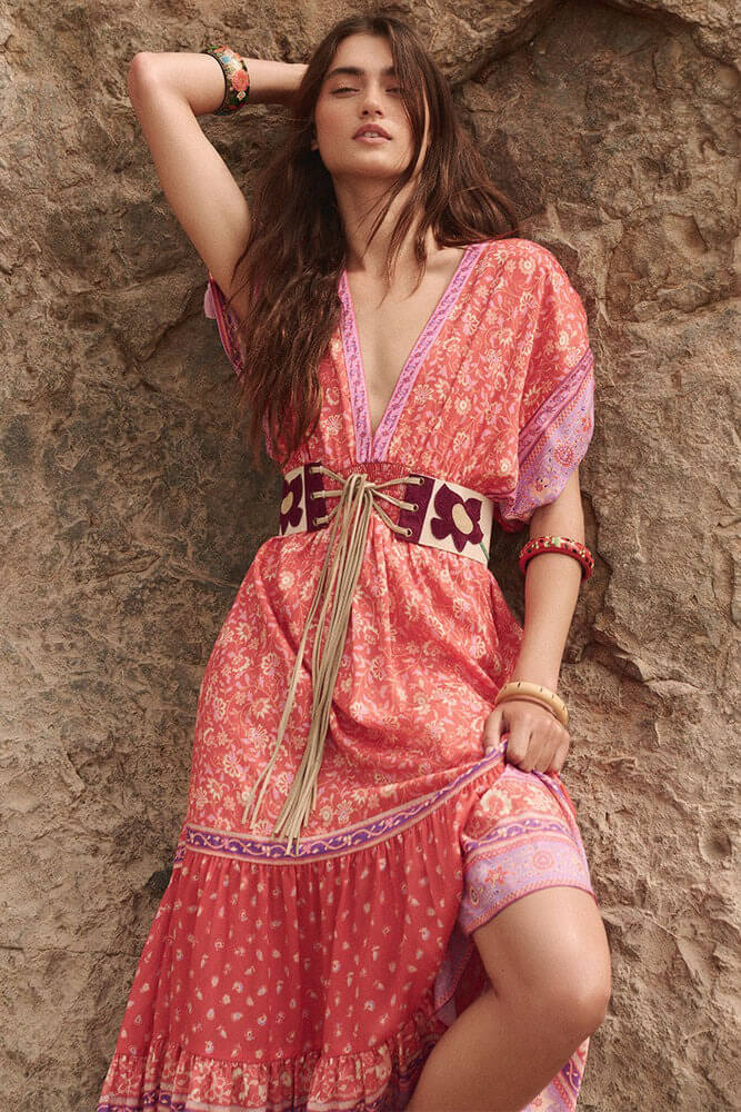 Spell sunshine bandit gown in cayenne