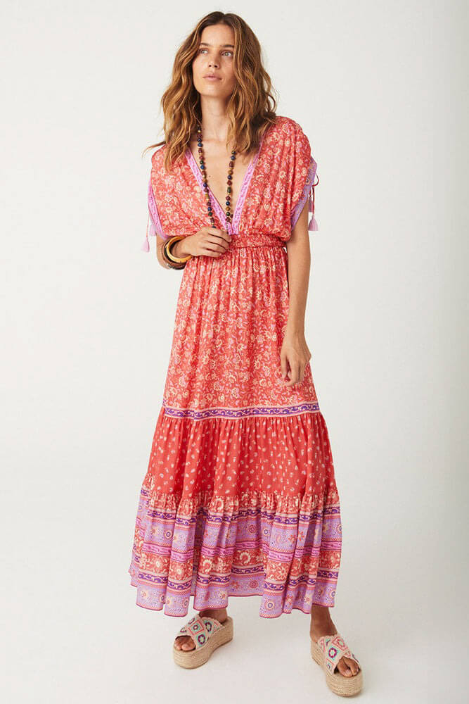 Spell sunshine bandit gown in cayenne