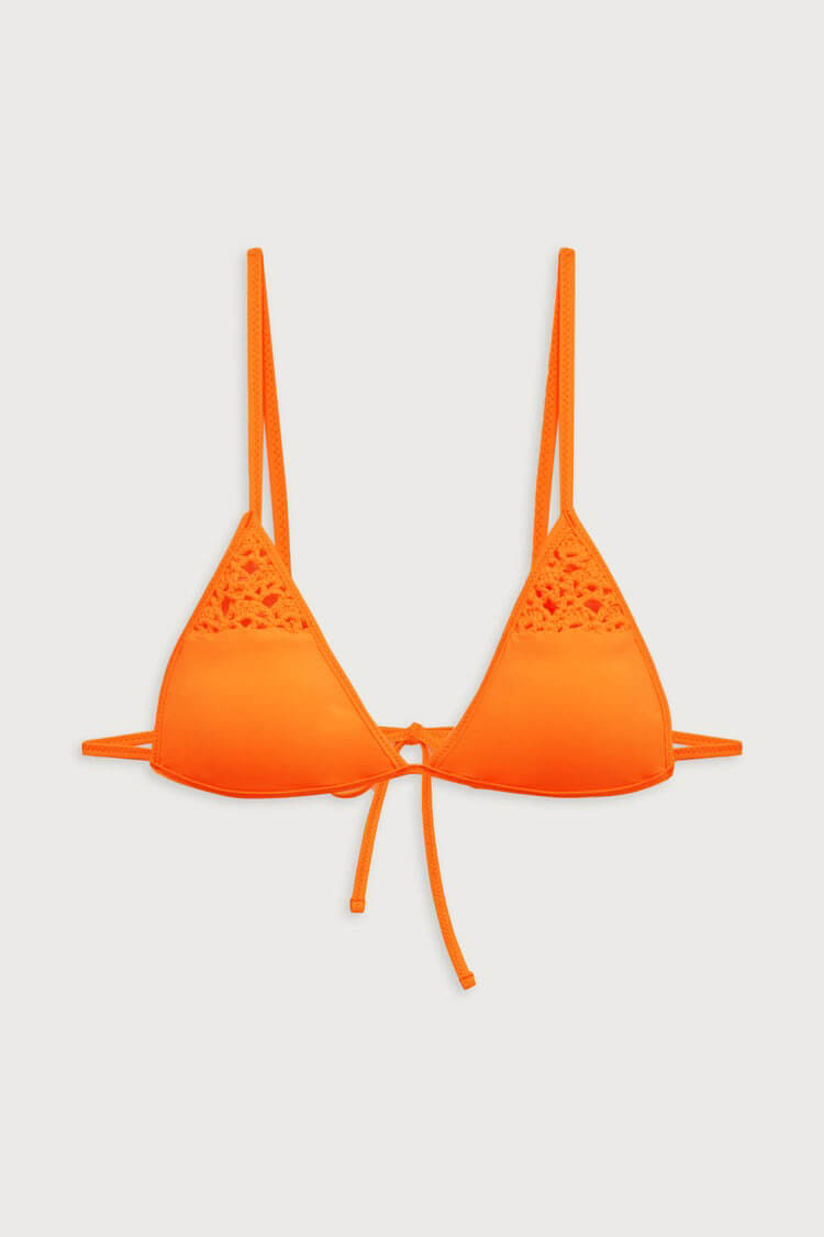 frankies bikinis sunset orange tanner top