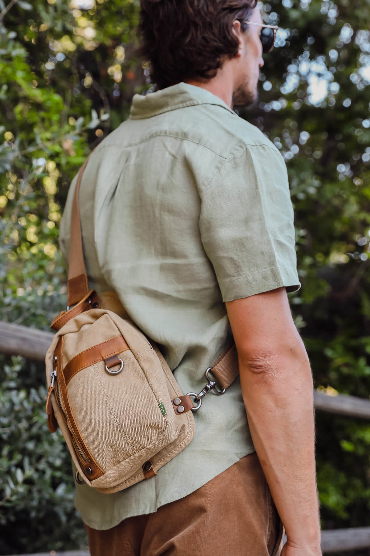 mens canvas sling bag